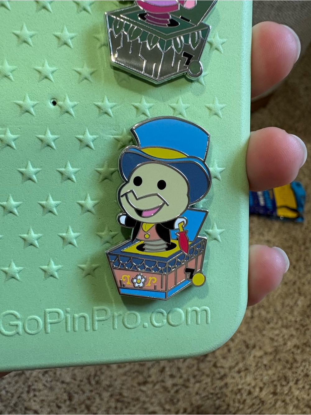 Jiminy Cricket Disney Toys in a Box Pin